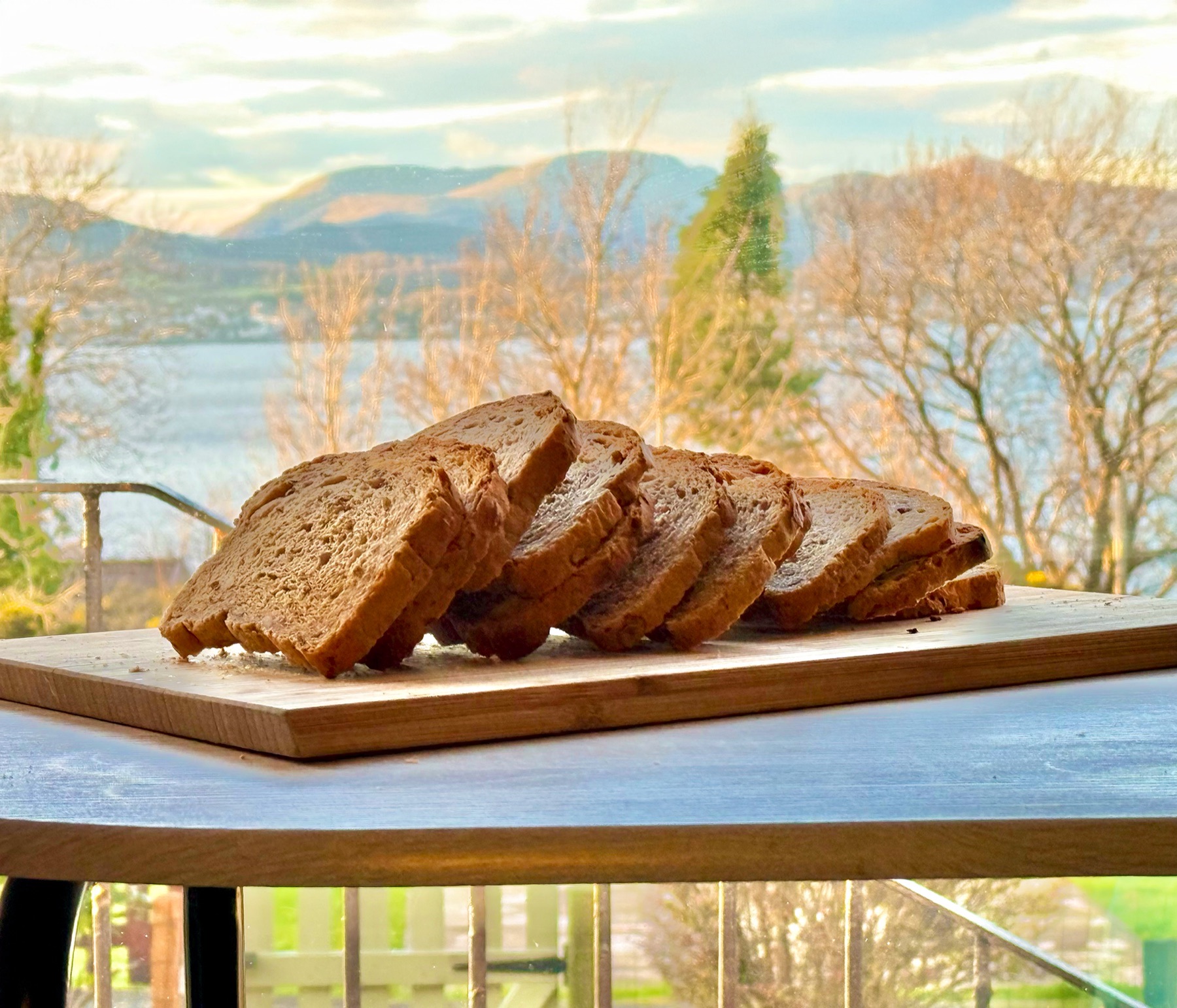A homemade loaf, sliced and ready to freeze