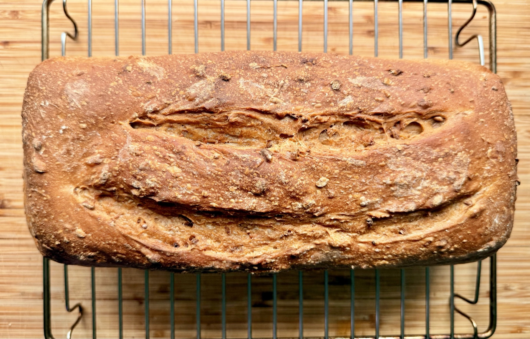 A rustic, hand-shaped loaf of real bread
